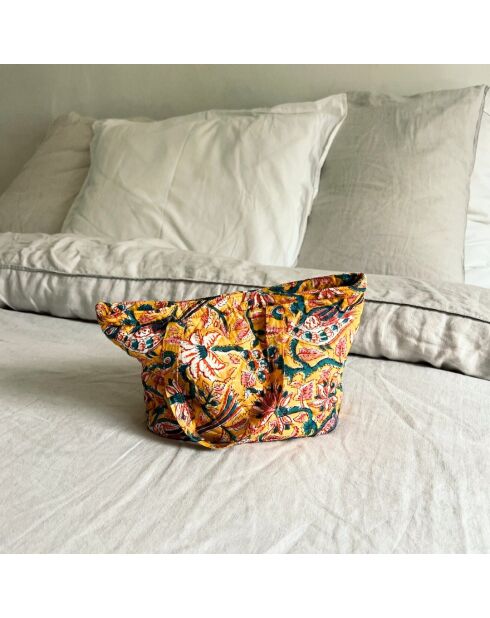 Kanpur-tas met gele plastic afwerking - 27×21×8 cm