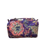 Lilafarbene Toilettentasche mit indischem Blockdruck