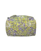 Borsa da toilette foderata e trapuntata verde oliva