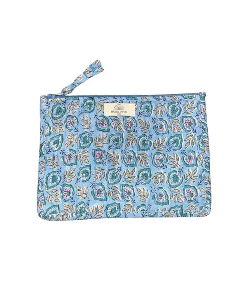 Pochette Bombay in voile di cotone blu