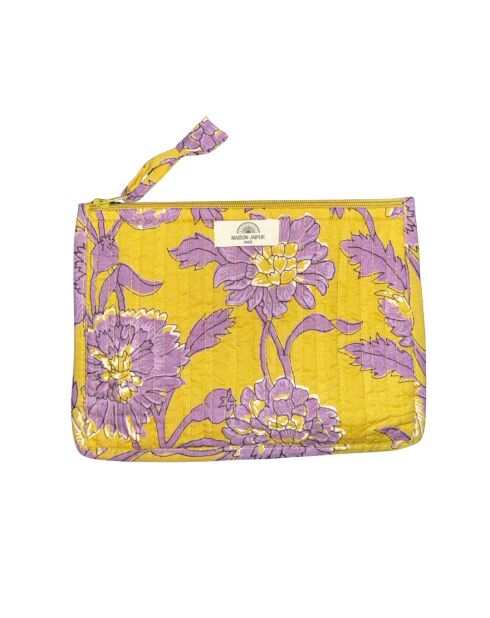 Pochette Bombay in voile di cotone giallo