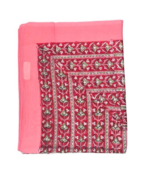 Paréo Pondichéry en coton rose