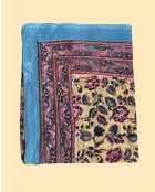 Pondichery-Sarong aus blauem Baumwollvoile
