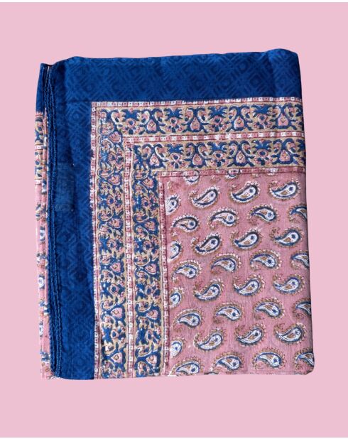 Pareo Pondichery en gasa de algodón rosa