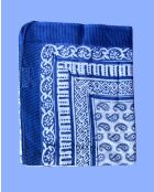 Pondichery-Sarong aus blauem Baumwollvoile