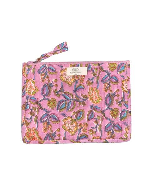 Pochette Bombay in voile di cotone rosa