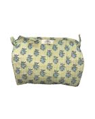 Borsa da toilette verde chiaro foderata e trapuntata