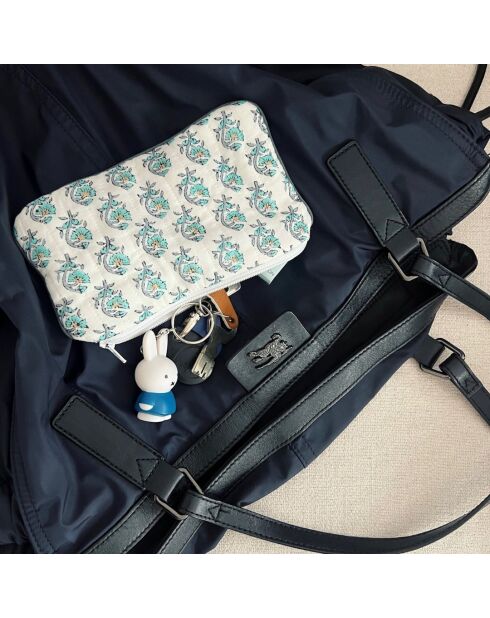 Pochette piatta Sambalpur con fodera impermeabile rosa acceso - 11×19 cm