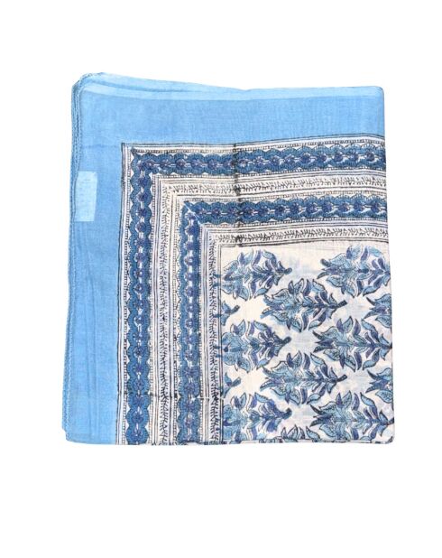 Himmelblauer Baumwollsarong in Pondicherry