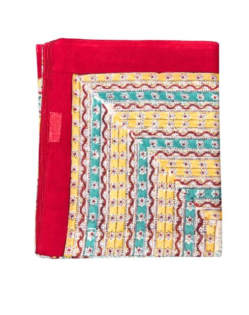 Pondicherry rot/gelber Baumwollsarong