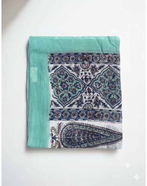 Pondichery sarong in blauwe katoenen voile