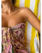 Pareo Pondichery in voile di cotone giallo