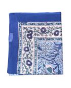 Paréo Pondichéry en coton imprimé floral bleu