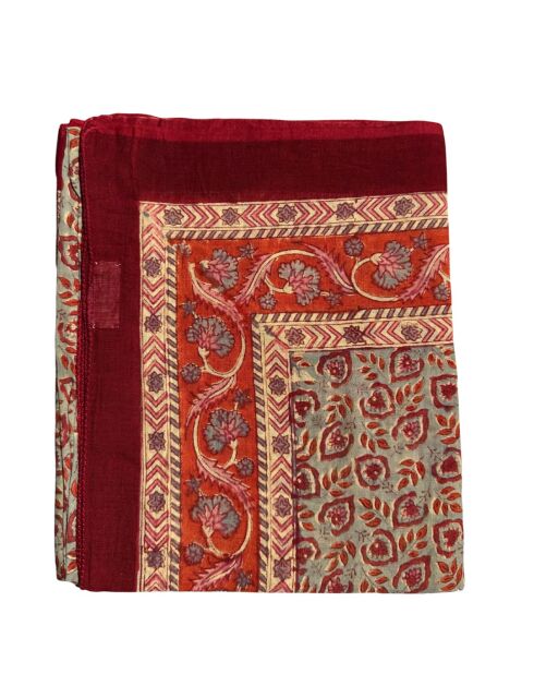 Pondichery-Sarong aus rotem Baumwollvoile