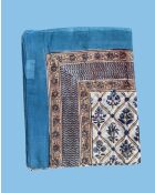 Pondichery-Sarong aus blauem Baumwollvoile
