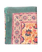 Paréo Pondichéry en coton rose vif/crème