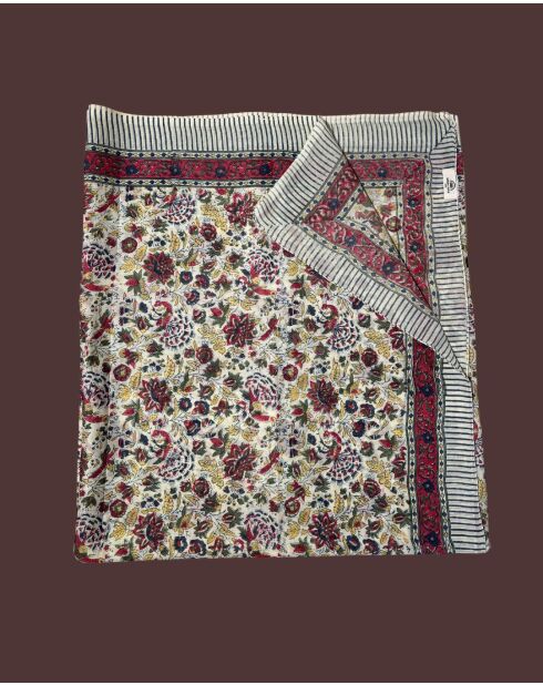 Pondichery-sarong in witte katoenen voile