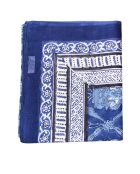 Pondicherry Baumwollsarong dunkelblau/weiß