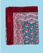 Pondichery-Sarong aus blauem Baumwollvoile