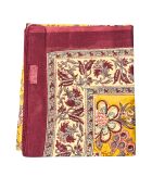 Pondicherry rode katoenen sarong met bloemen