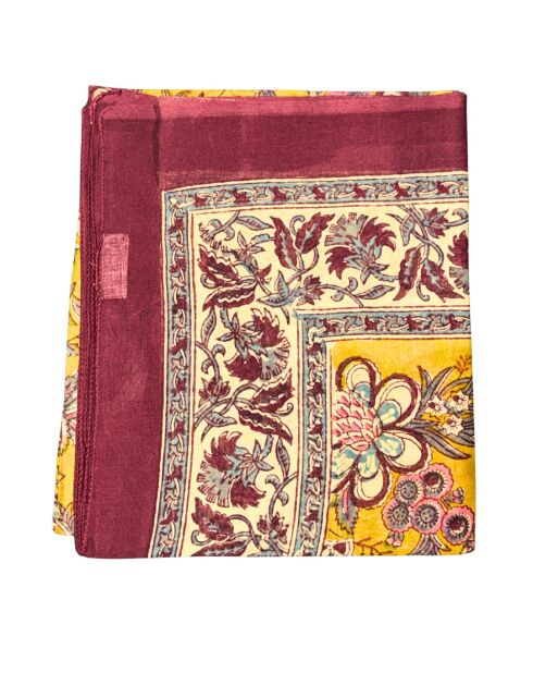 Pondicherry roter geblümter Baumwollsarong