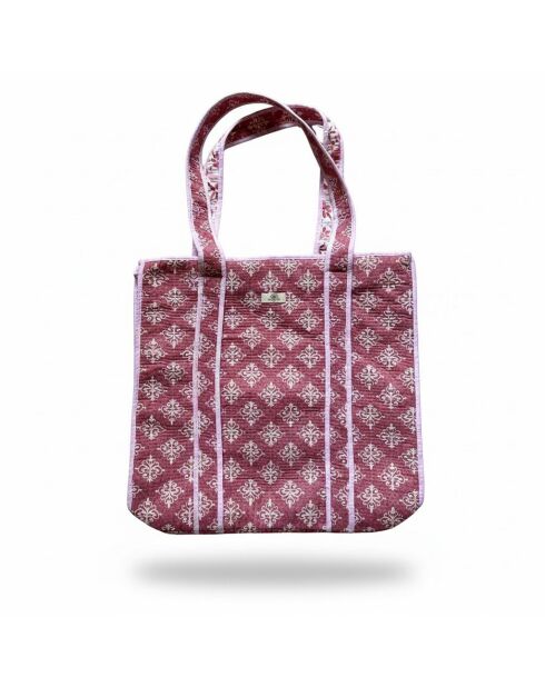 Nagpur-Tasche, geräumig, elegant und vielseitig, ziegelrot/creme - 45×35 cm