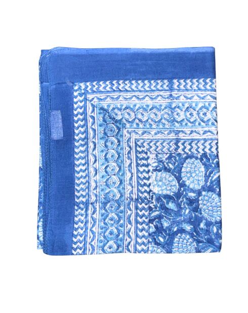 Indigoblauwe katoenen pondicherry sarong