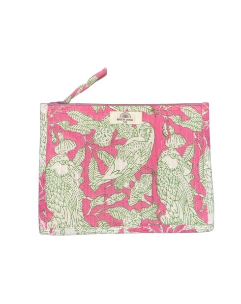 Pochette Bombay in voile di cotone rosa