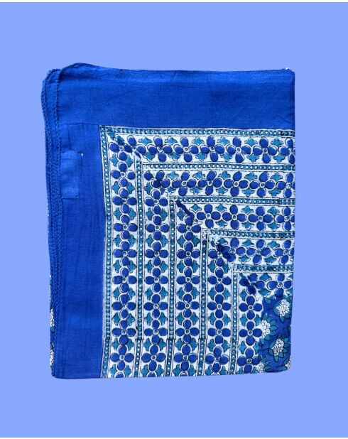 Pondichery sarong in blauwe katoenen voile