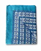 Pondichery-Sarong aus blauem Baumwollvoile