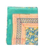 Pareo Pondicherry in cotone blu/verde