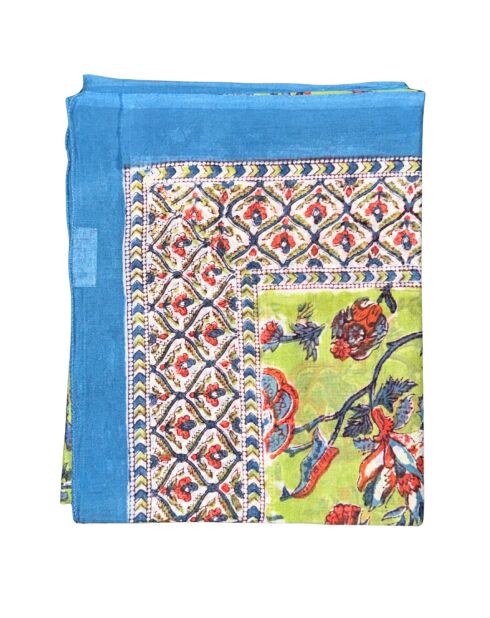 Hellblauer Pondicherry Baumwollsarong
