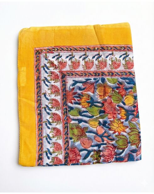 Pondichery-Sarong aus gelbem Baumwollvoile