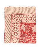 Pondicherry pareo in ecru/rood katoen