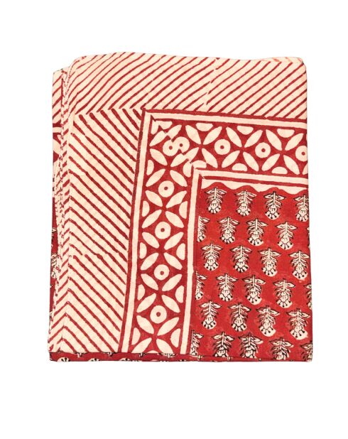 Pondicherry rode diagonale katoenen sarong