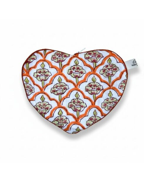 Mysore etui in de vorm van een poederroze hart - 19×15 cm