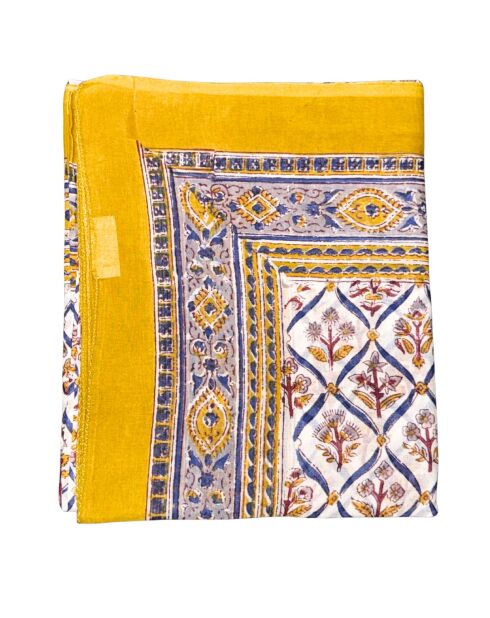 Senfgelber Pondicherry-Sarong aus Baumwolle