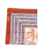 Oranje/blauwe pondicherry katoenen sarong
