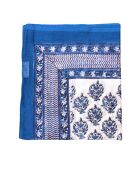 Pondicherry blauer geblümter Baumwollsarong