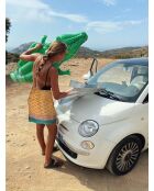 Pareo Pondichery in voile di cotone giallo