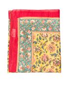 Pondicherry rot/rosa geblümter Baumwollsarong