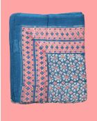 Pondichery-Sarong aus blauem Baumwollvoile
