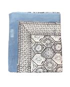 Paréo Pondichéry en coton blanc noir