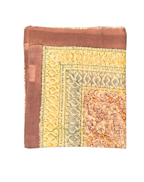 Pondicherry Sarong aus Baumwolle in Braun/Rötlicher Farbe