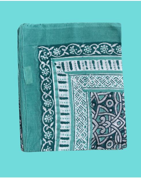 Pondichery sarong in groene katoenen voile