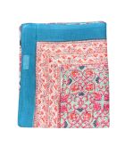 Paréo Pondichéry en coton rouge poudré