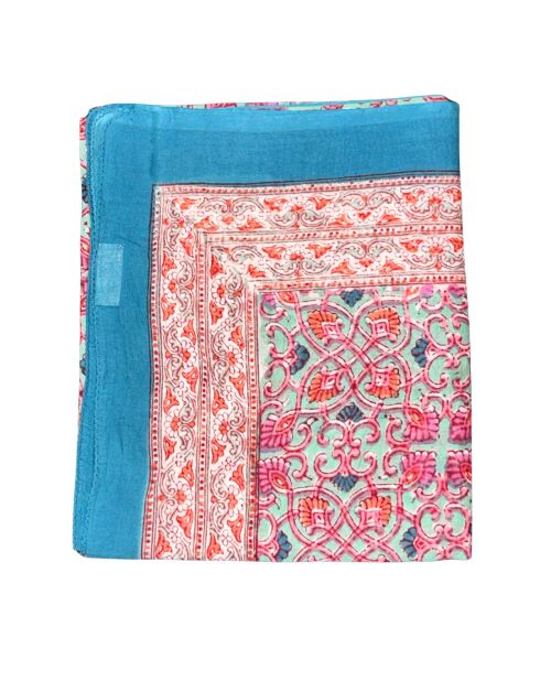 Paréo Pondichéry en coton rouge poudré