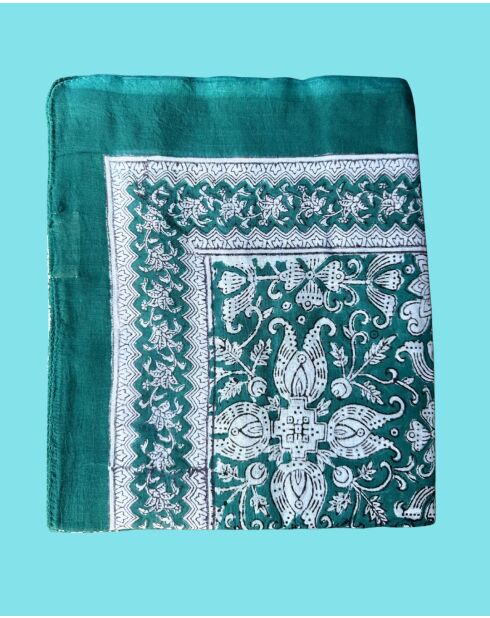 Pondichery sarong in groene katoenen voile