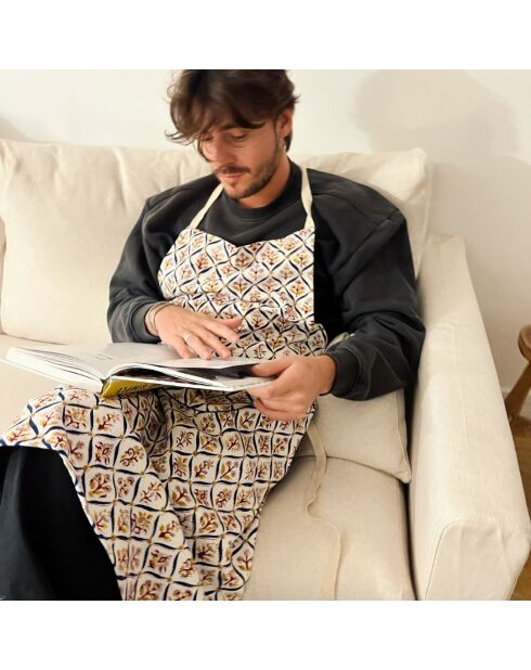 Grembiule Jabalpur light bianco sporco dal design raffinato