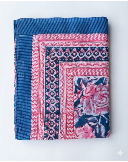 Pondichery sarong in blauwe katoenen voile